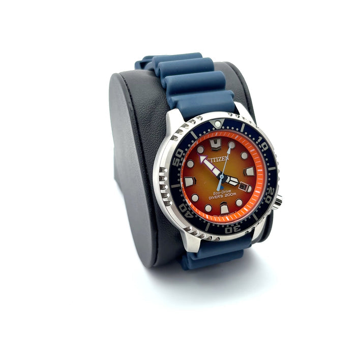 Citizen Promaster Eco-Drive Orange Dial Blue Strap Dive Watch