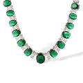 Clarisse Green Oval Marquise Necklace