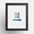 Black picture frame for photos and posters featuring the Frames Plus logo.