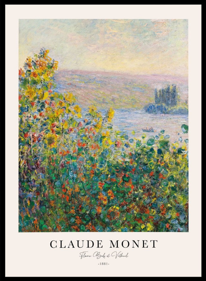 Claude Monet Flower Beds at Vétheuil Art Print_Sugar & Canvas_Claude Monet