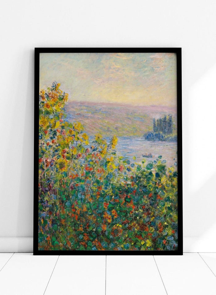 Claude Monet Flower Beds at Vétheuil Art Print_Sugar & Canvas_Claude Monet