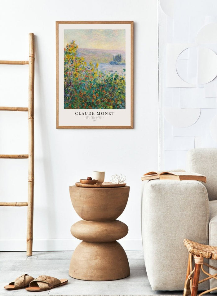 Claude Monet Flower Beds at Vétheuil Art Print_Sugar & Canvas_Claude Monet