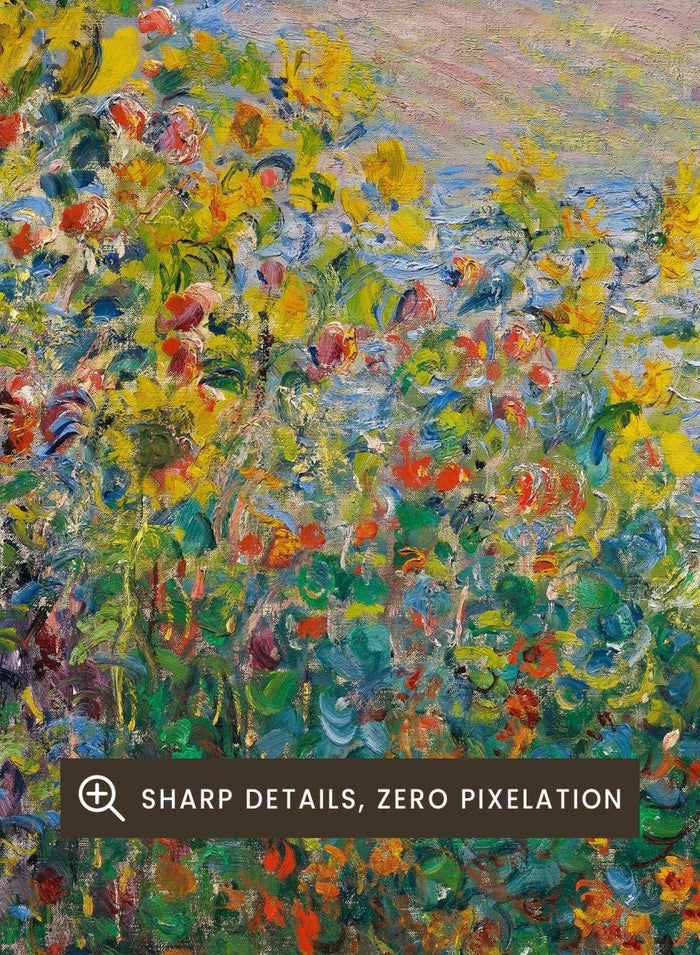 Claude Monet Flower Beds at Vétheuil Art Print_Sugar & Canvas_Claude Monet