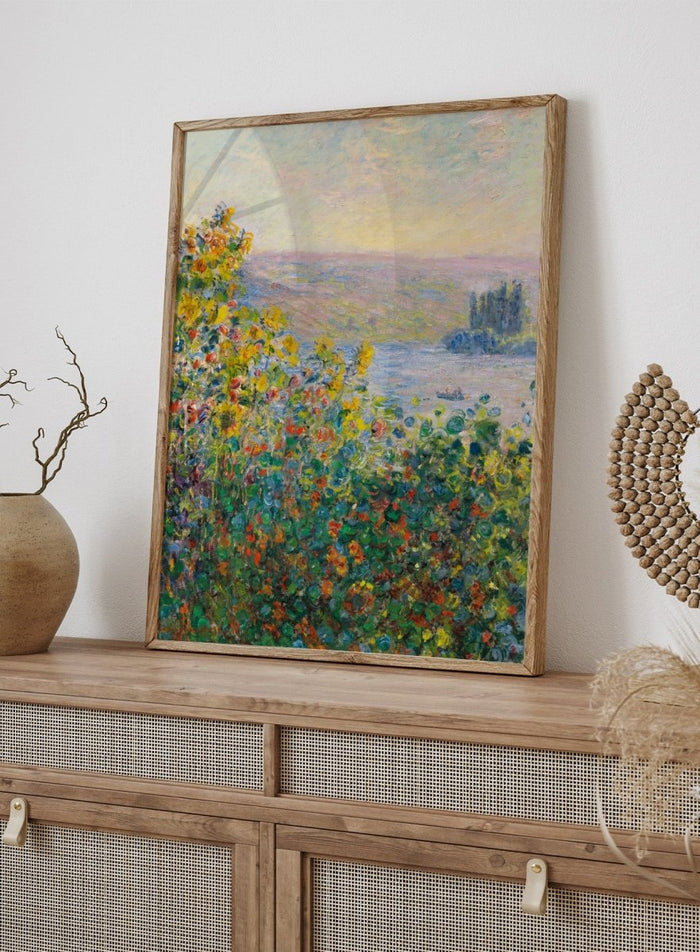 Claude Monet Flower Beds at Vétheuil Art Print_Sugar & Canvas_Claude Monet