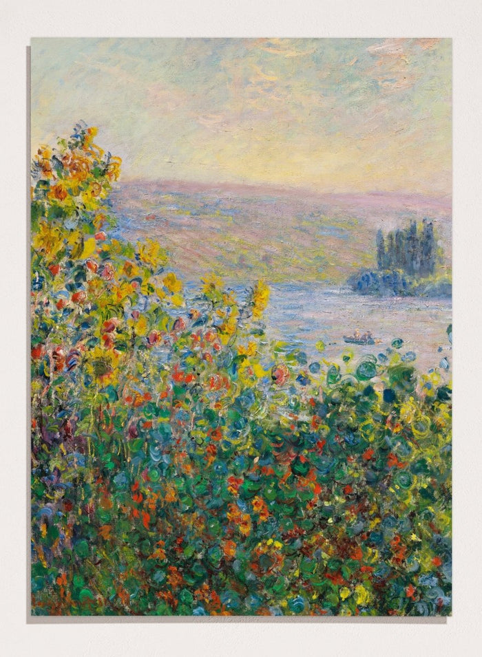 Claude Monet Flower Beds at Vétheuil Art Print_Sugar & Canvas_Claude Monet