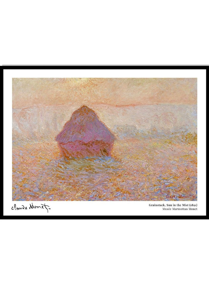 Claude Monet Grainstack, Sun in the Mist 1891 Art Print_Sugar & Canvas_Claude Monet