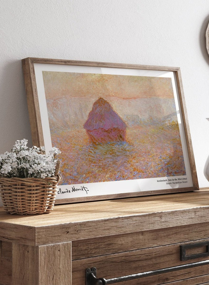 Claude Monet Grainstack, Sun in the Mist 1891 Art Print_Sugar & Canvas_Claude Monet