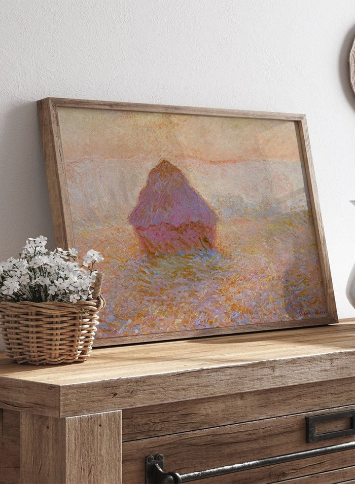 Claude Monet Grainstack, Sun in the Mist 1891 Art Print_Sugar & Canvas_Claude Monet