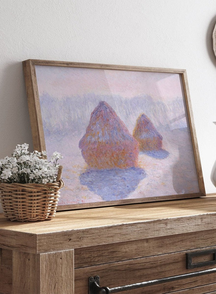 Claude Monet Haystacks (Effect of Snow and Sun) Art Print_Sugar & Canvas_Claude Monet