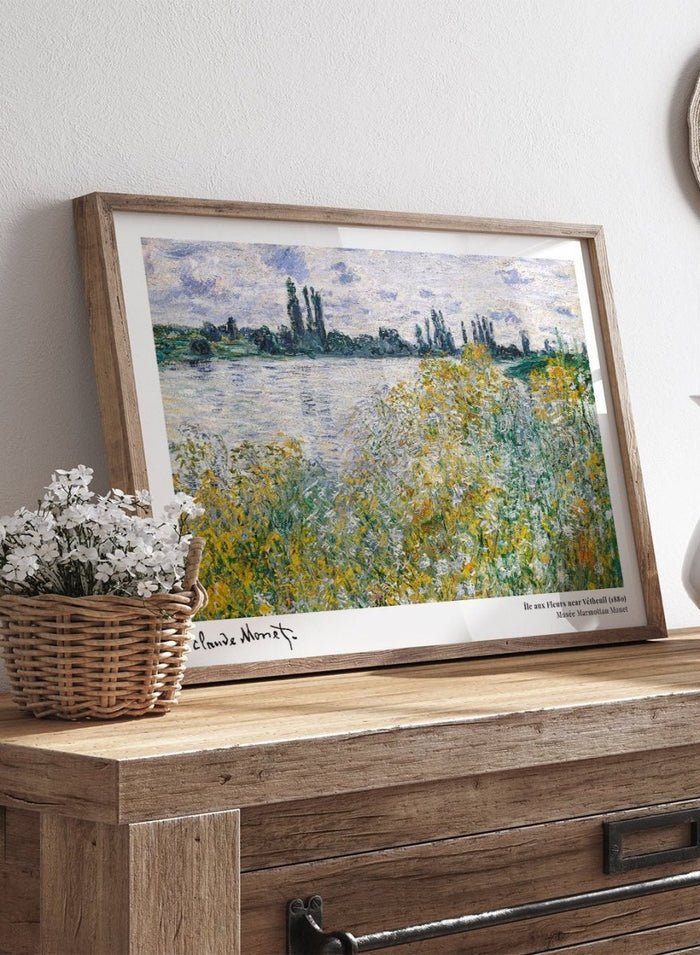 Claude Monet Île aux Fleurs near Vétheuil Art Print_Sugar & Canvas_Claude Monet