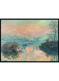 Claude Monet Sunset on the Seine at Lavacourt, Winter Effect Art Print_Sugar & Canvas_Claude Monet