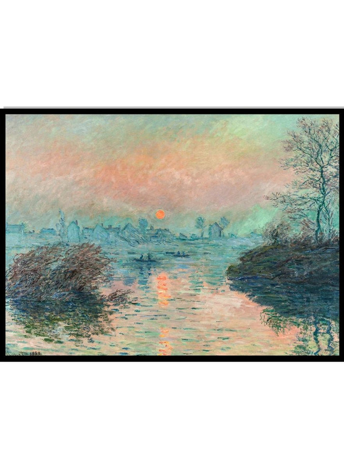 Claude Monet Sunset on the Seine at Lavacourt, Winter Effect Art Print_Sugar & Canvas_Claude Monet