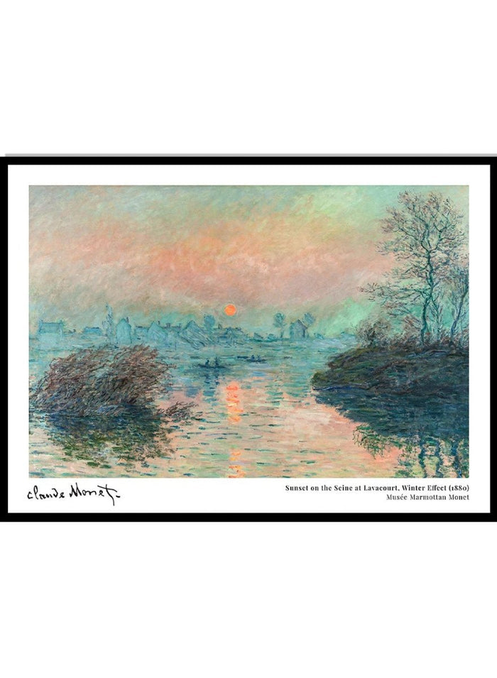 Claude Monet Sunset on the Seine at Lavacourt, Winter Effect Art Print_Sugar & Canvas_Claude Monet