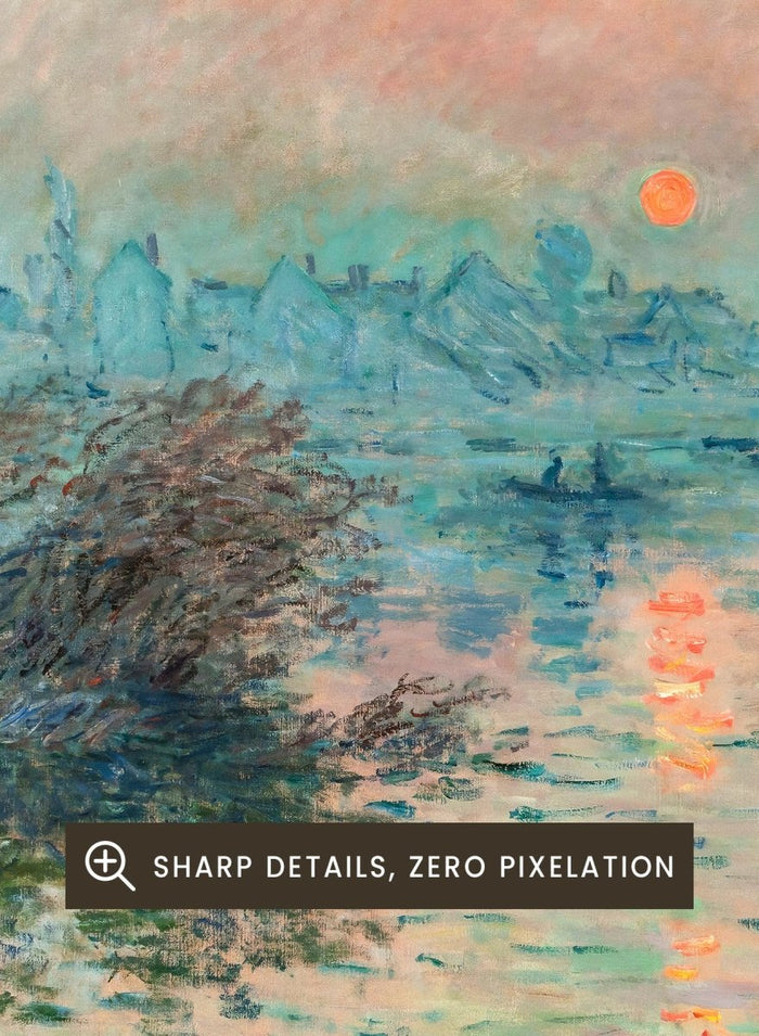 Claude Monet Sunset on the Seine at Lavacourt, Winter Effect Art Print_Sugar & Canvas_Claude Monet