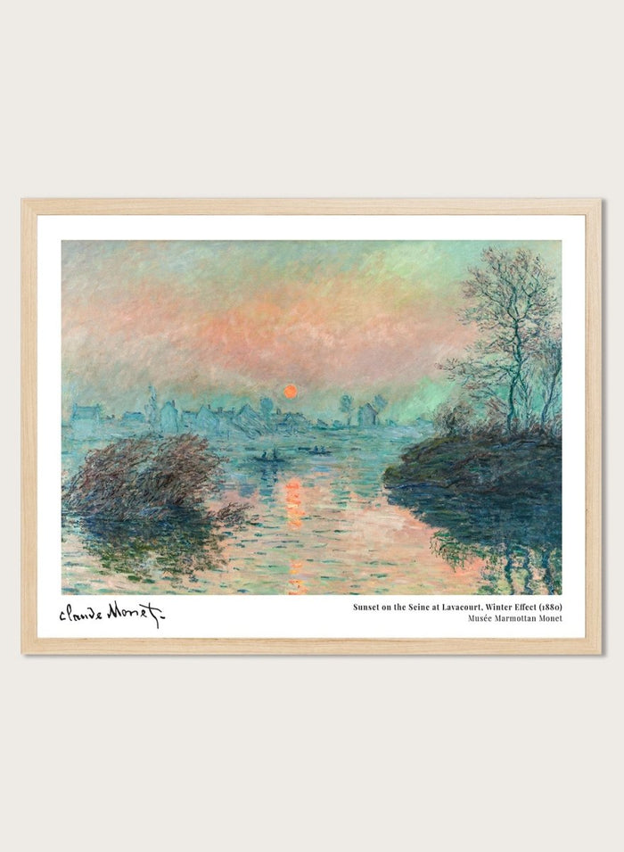 Claude Monet Sunset on the Seine at Lavacourt, Winter Effect Art Print_Sugar & Canvas_Claude Monet