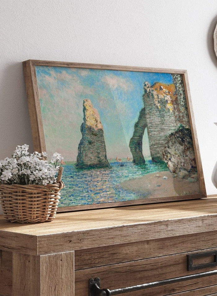 Claude Monet The Cliffs at Etretat 1885 Art Print_Sugar & Canvas_Claude Monet