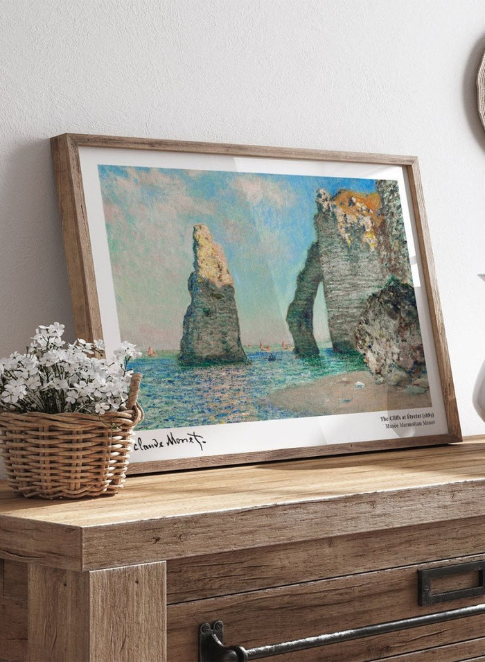 Claude Monet The Cliffs at Etretat 1885 Art Print_Sugar & Canvas_Claude Monet