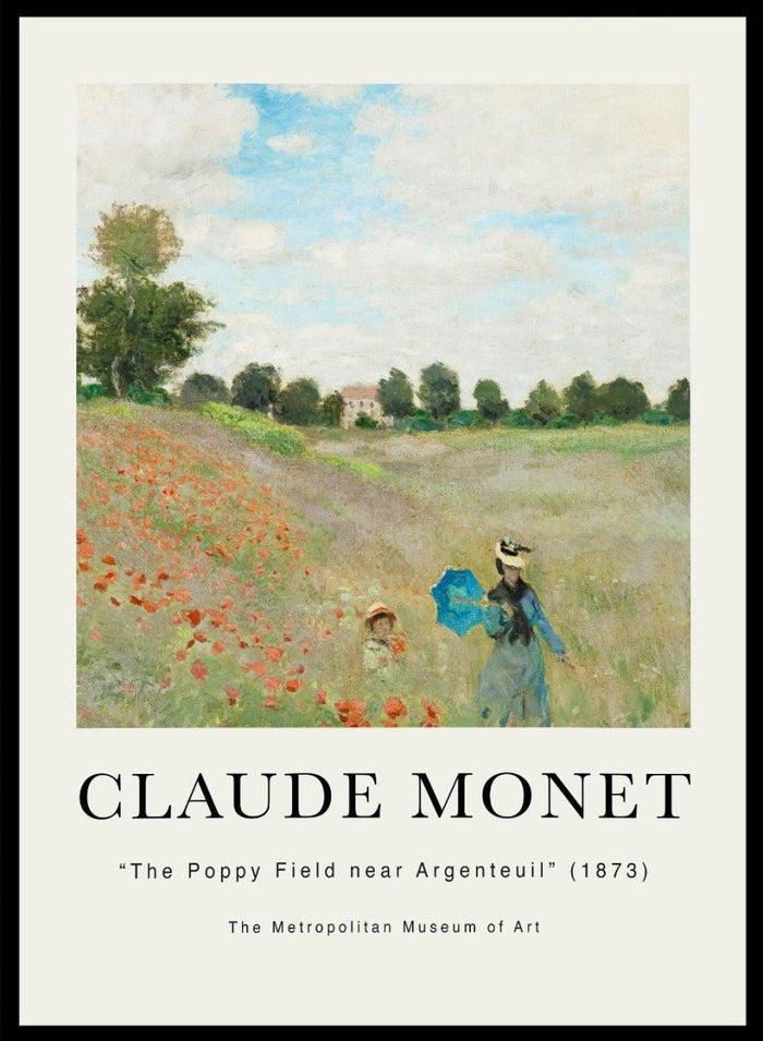 Claude Monet The Poppy Field near Argenteuil Art Print_Sugar & Canvas_Claude Monet
