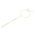 Claudette 18K Gold Bezel Round Linked Finger Bracelet