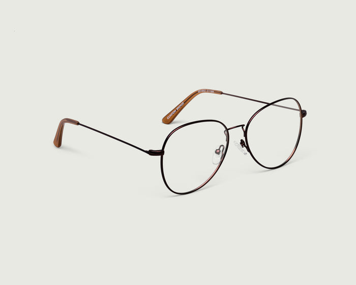 Bronze::Clinton Eyeglasses pilot brown metal front diagonal (4687758426166)