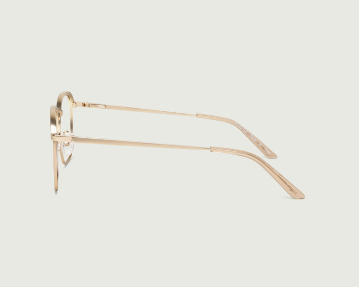 Tinsel::Clyde Wide Eyeglasses browline gold metal side