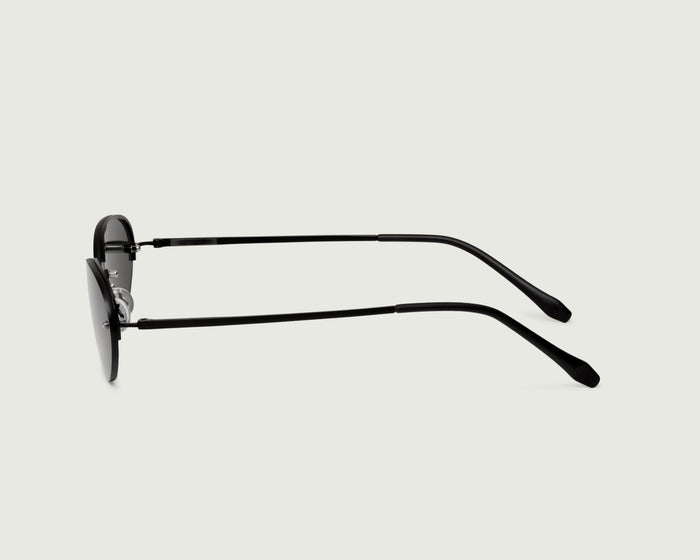 Charcoal::Coco Sunglasses oval black metal side