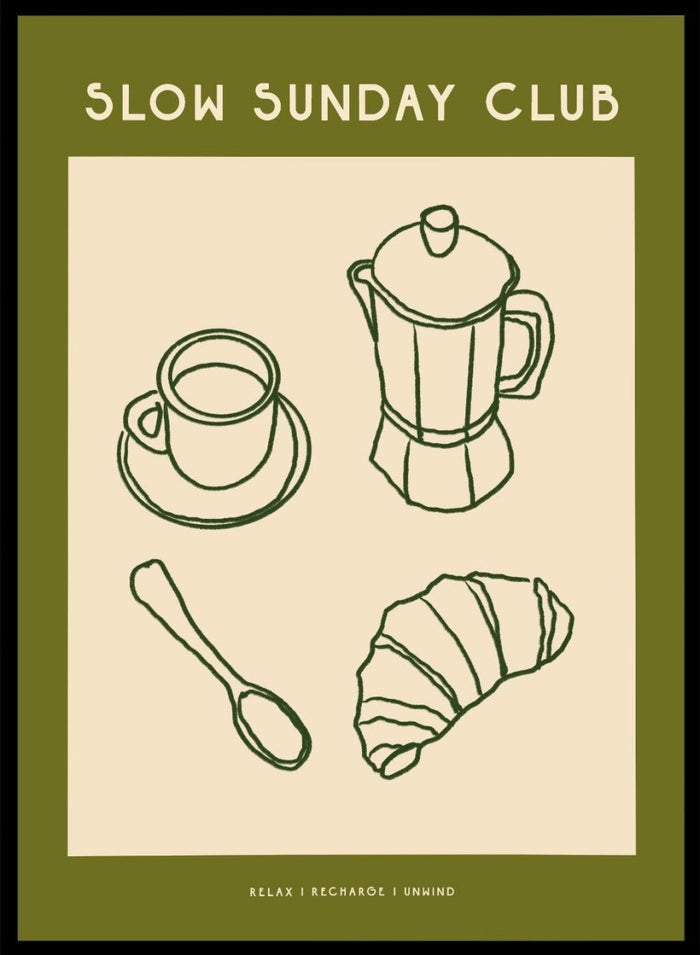'Coffee and Croissant' Aesthetic Art Print_Sugar & Canvas_Sugar & Canvas