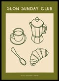 'Coffee and Croissant' Aesthetic Art Print_Sugar & Canvas_Sugar & Canvas