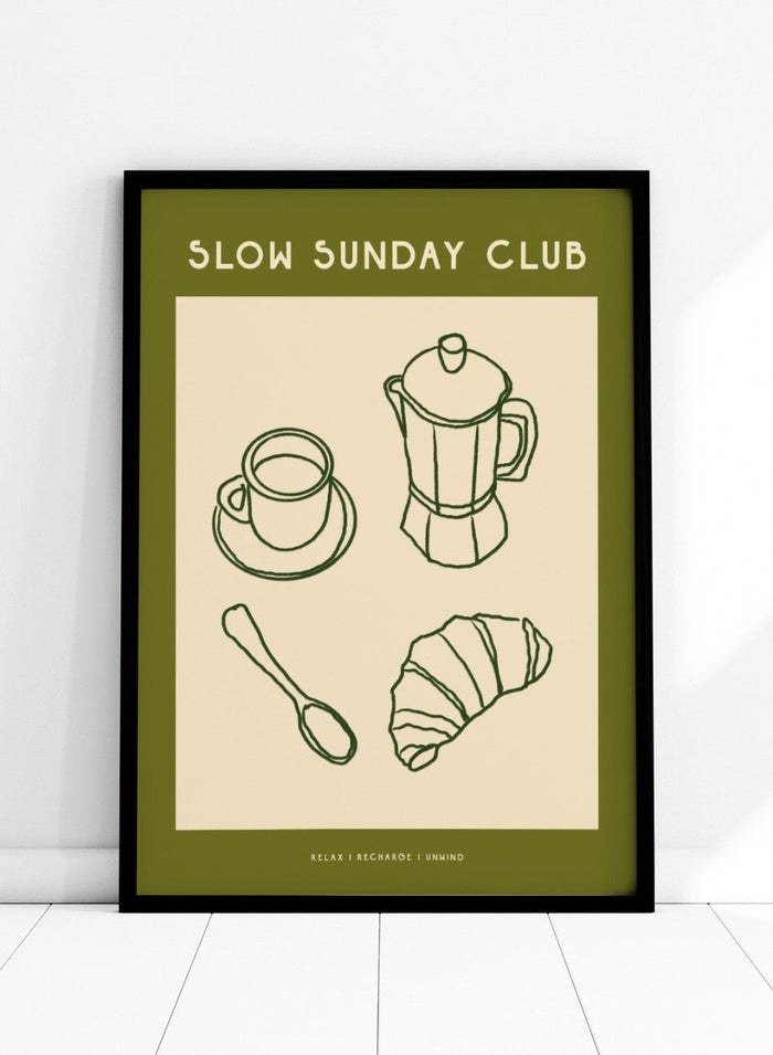 'Coffee and Croissant' Aesthetic Art Print_Sugar & Canvas_Sugar & Canvas