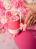cooler with leopard lid with can opener