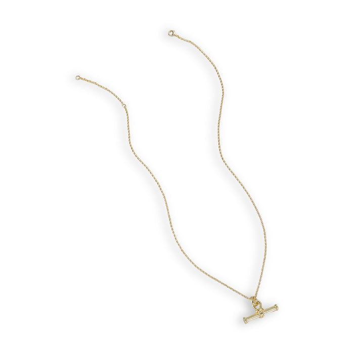 Cosette 14K Gold Knotted Loop T Bar Necklace
