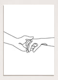 Couple Holding Hands Line Art Print