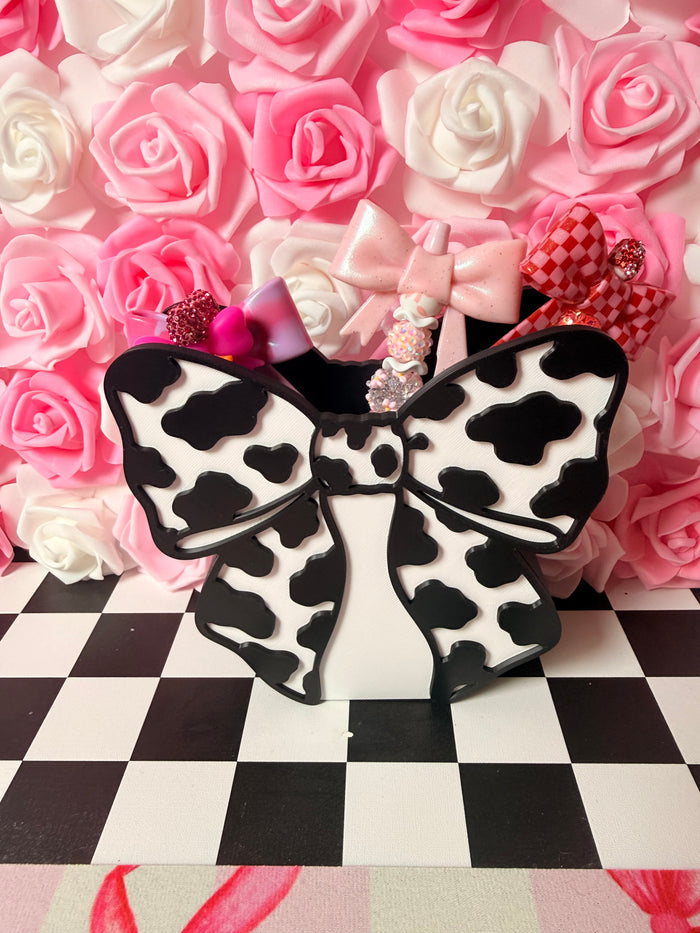 Cow Print Bow  Pen Box