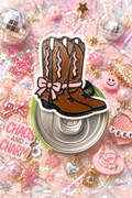 Cowboy boots with bow can opener