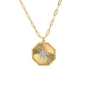 Cubic Zirconia Starburst Hexagon Necklace