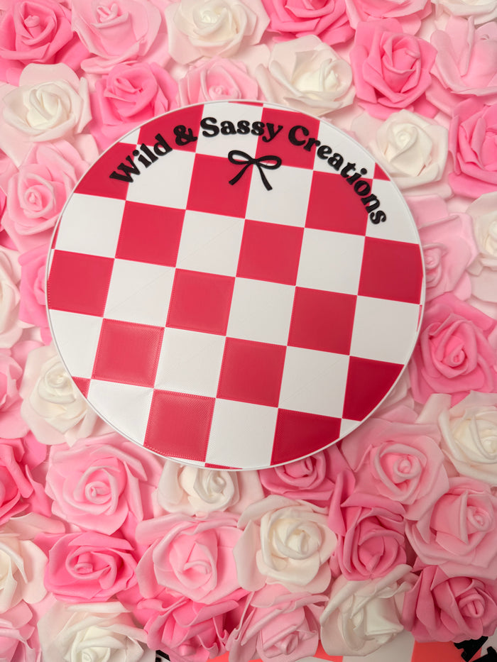 Custom* checkered print business sign