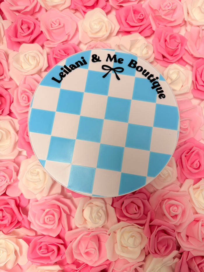 Custom* checkered print business sign