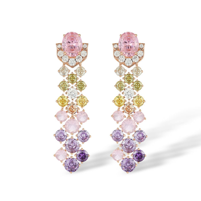 Dahlia Oval Round Drop Earrings