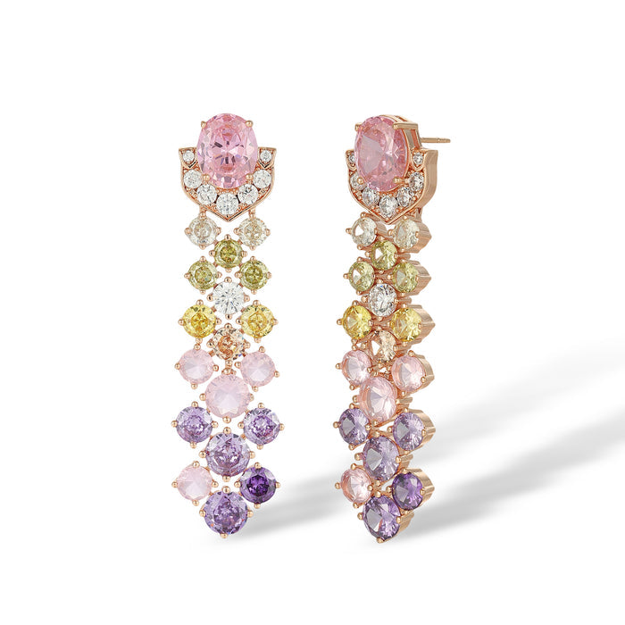 Dahlia Oval Round Drop Earrings