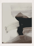 Shop Mellow No. 01 by Dan Hobday, a contemporary abstract art print featuring bold black forms, soft neutral brushwork, and layered earthy texture.
