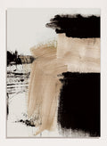 Shop Path by Dan Hobday, a contemporary abstract art print featuring bold black forms, warm beige brushwork, layered texture, and expressive neutral tones.