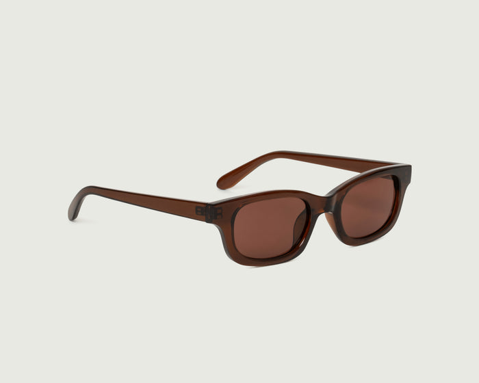 Espresso::Dane Sunglasses rectangle Brown recycled polyester front diagonal