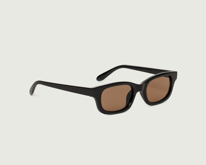 Ink::Dane Sunglasses rectangle Black recycled polyester front diagonal