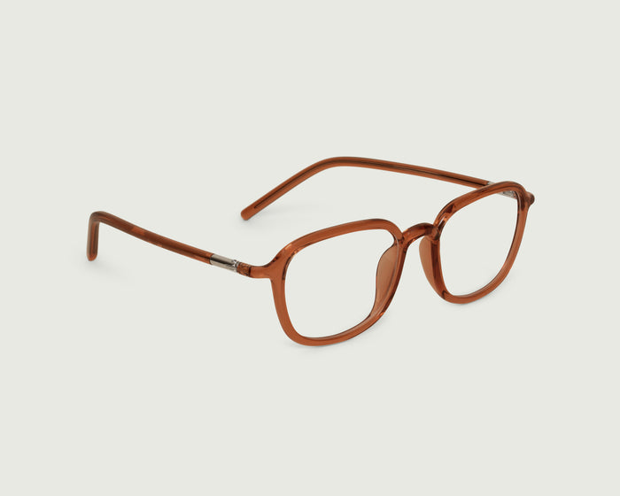 Ale::Daria Eyeglasses square red castor seed front diagonal