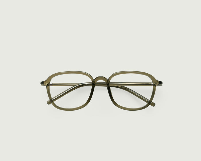 Basil::Daria Eyeglasses square green castor seed top