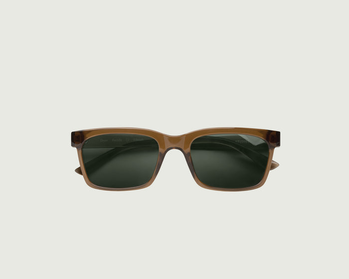 Saddle::Dean Sunglasses rectangle green recycled polyester top