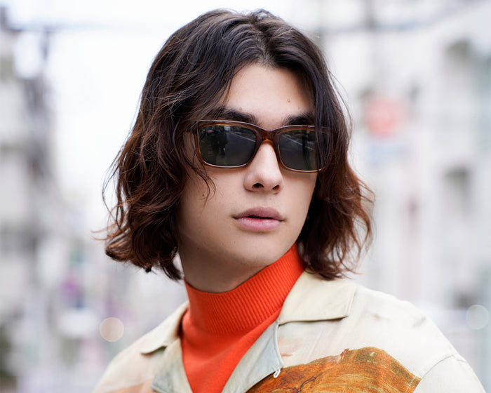 lifestyle-Saddle::men Dean Sunglasses rectangle green recycled polyester