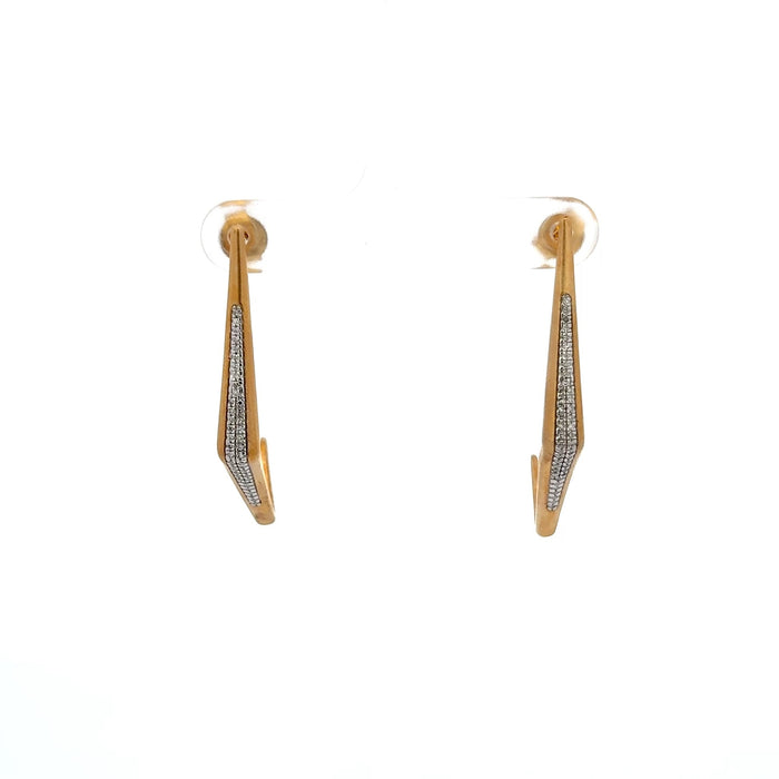 Diamond Angular Gold Plated Earrings
