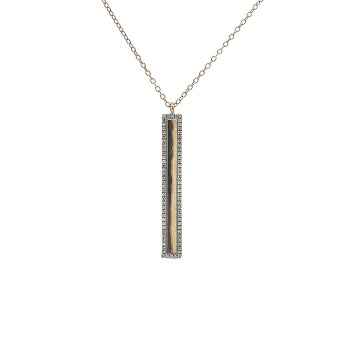 Diamond Bar Yellow Gold Plated Necklace