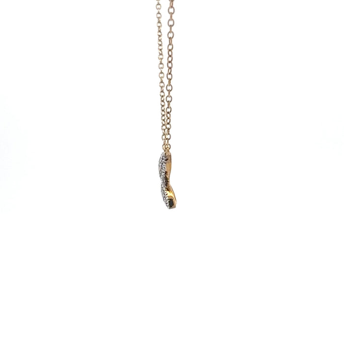 Diamond Clover Yellow Gold Plated Necklace